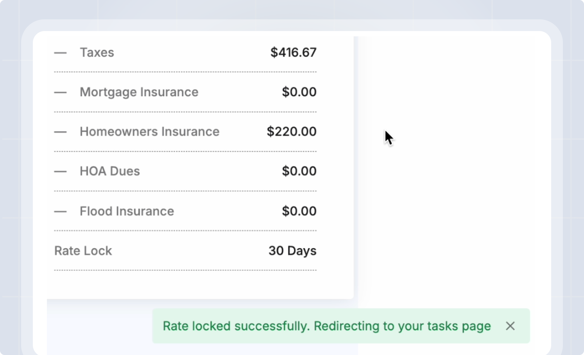 Rate lock